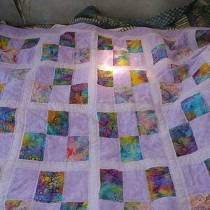 Colorful Patchwork Quilt Hand Made